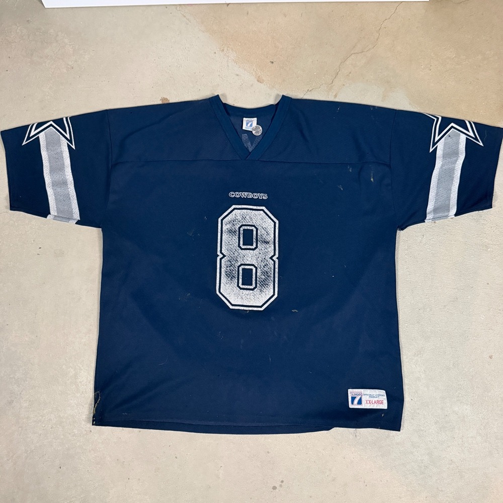 Vintage 90's Dallas Cowboys NFL Football Jersey Aikman Number 8 XX Large Logo 7